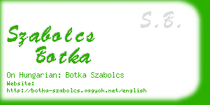 szabolcs botka business card